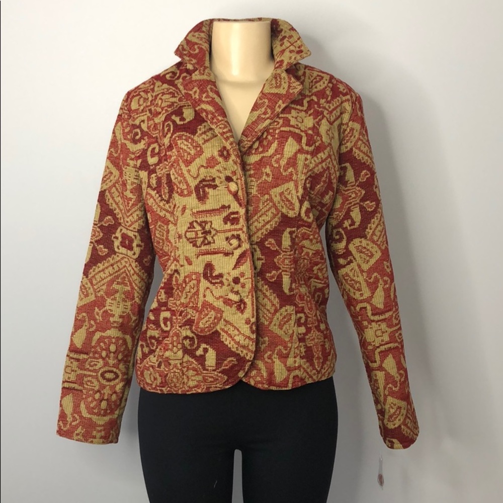 ELCC Red & Tan Coat Blazer fully lined - Picture 1 of 8